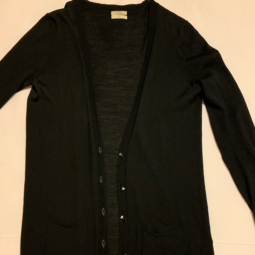 Madewell black cardigan with metal buttons